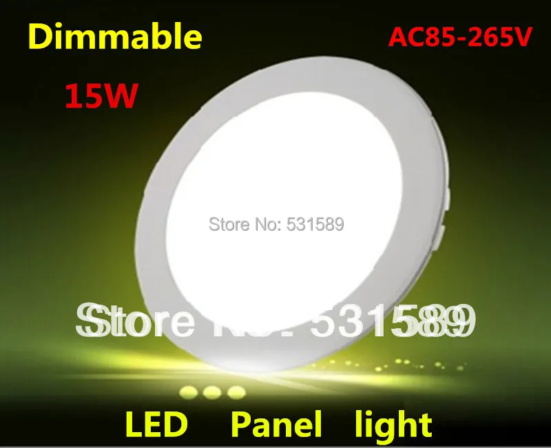 

Wholesale20pcs/Lot 15W Dimmable Round led panel light AC85-265V ceiling Light 1200lumens, Free Shipping