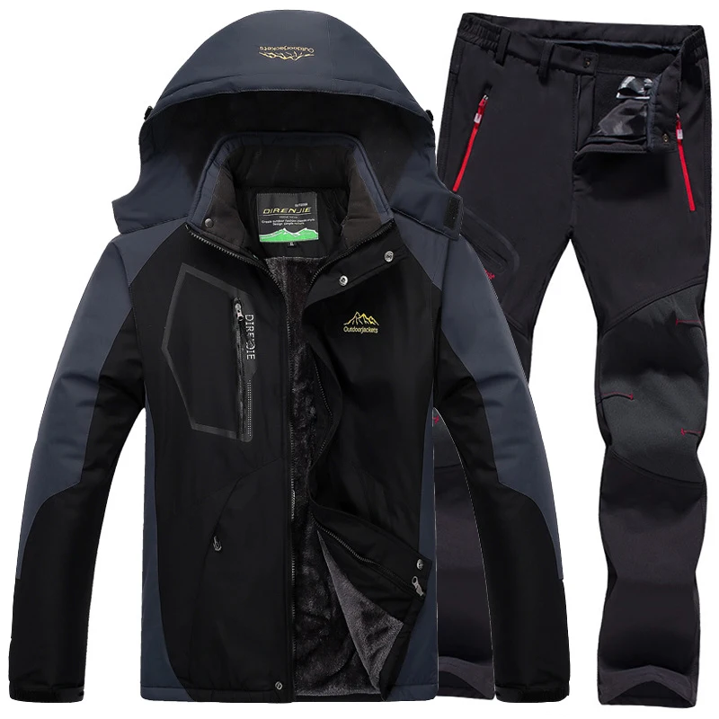 Mortonpart Men Winter Waterproof Thermal Fleece Jackets Pant Trekking Hiking Camping Skiing 3 in 1 Outdoor Clothes Set 5XL Suit Mortonpart Men Winter Waterproof Thermal Fleece Jackets Pant Trekking Hiking Camping Skiing 3 in 1 Outdoor Clothes Set 5XL Suit