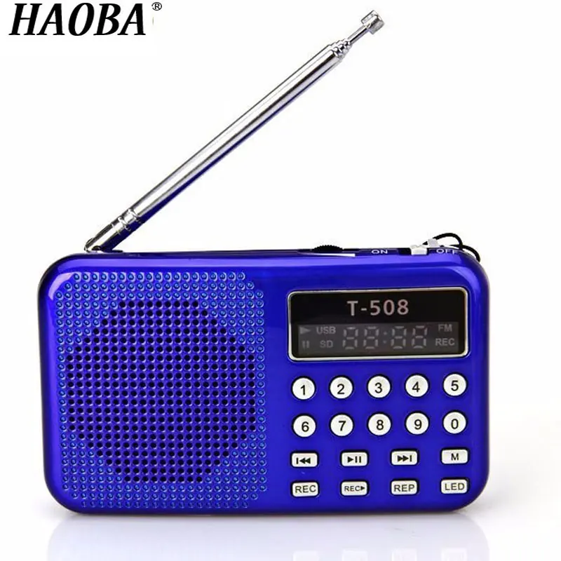 HAOBA портативный fm-радио Поддержка MP3 Музыка TF/SD карта ЖК-дисплей радио