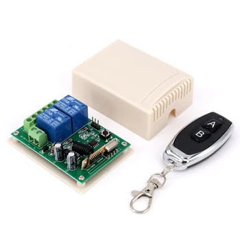 

Wireless Remote Control Relay Switch 12V 2CH Receiver Module+5*RF Transmitter UK