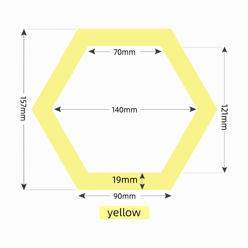 Магнитный из ЭВА(этиленвинилацетат) Шестигранная красочная фоторамка модный DIY многоугольник домашний семейный художественный держатель для картин украшение дома свадебный подарок - Цвет: yellow large