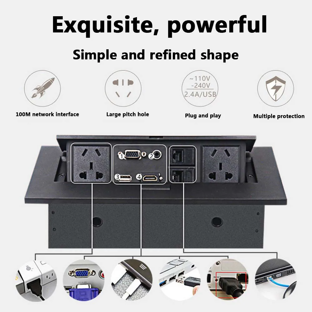 

K514 AU/EU/US Standard / Universal Power /Tabletop Socket /Hidden/HDMI High-definition Multimedia Desktop Socket Pop-up