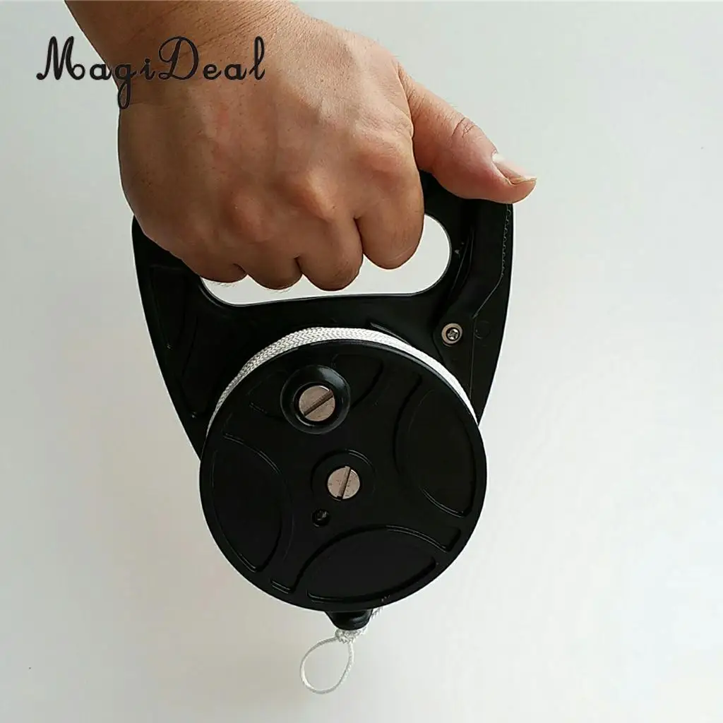 Ultralight Portable SMB Dive Reel Kayak Anchor & Handle, Finger Stopper, 46m Line for Underwater Scuba Diving Snorkeling