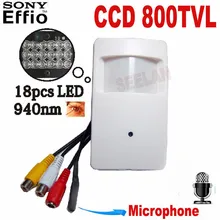 800TVL mini camera 940nm Night Vision Sony CCD Security Indoor CCTV Mini PIR Style Camera pir mini camera pir Security Cam IR