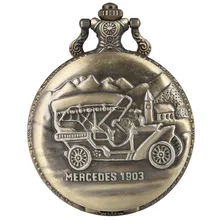 Unique Steam Sedan Pattern Pocket Watch for Men Large Dial Quartz Pocket Watch Retro Elegant Thick Chain Watch With Necklace steam train vintage pocket watch