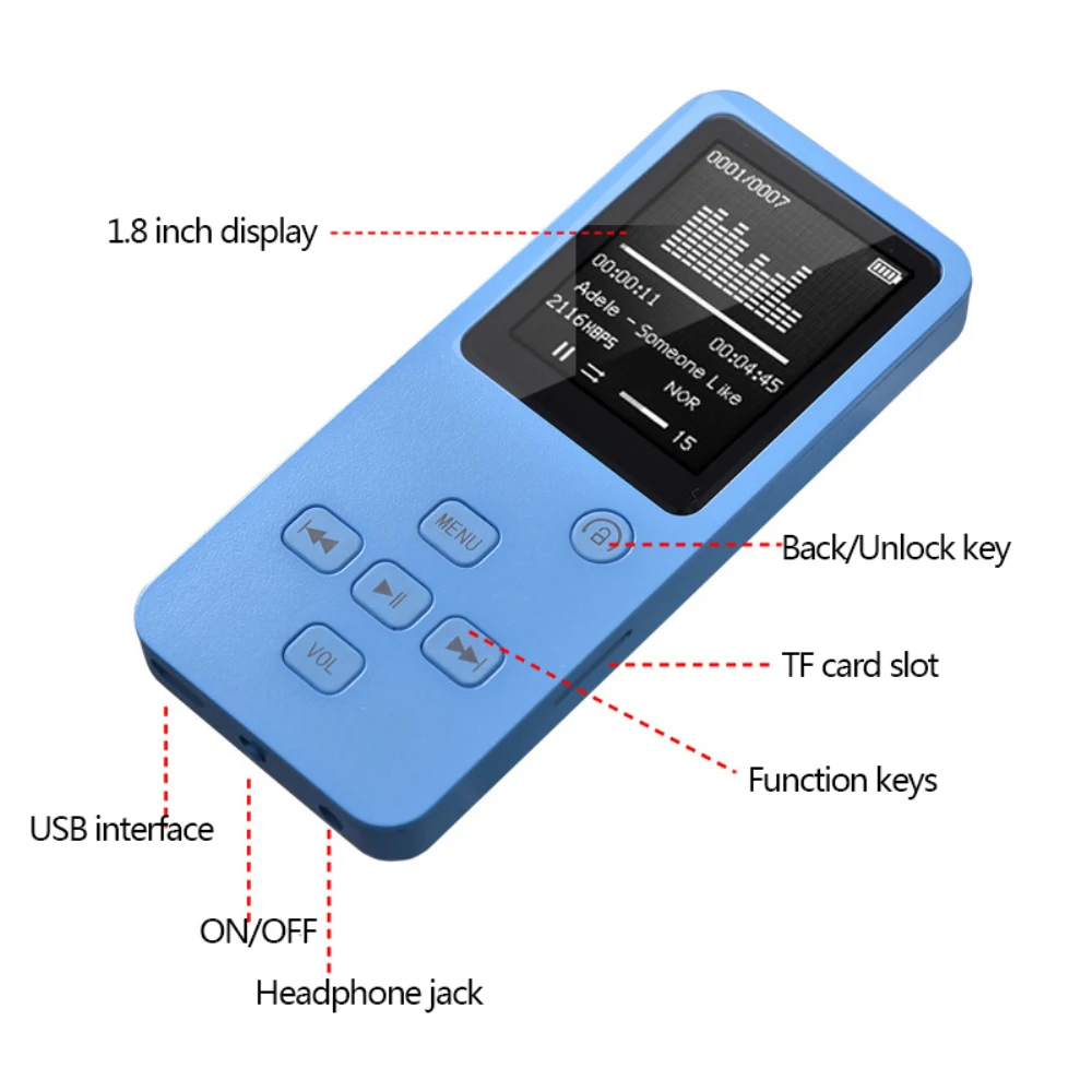 32 Гб Bluetooth MP4 плеер Поддержка TF карта FM Электронная книга ПЕДО метр Часы Портативный 1,8 ''экран динамик HiFi Звук MP3 музыкальный плеер