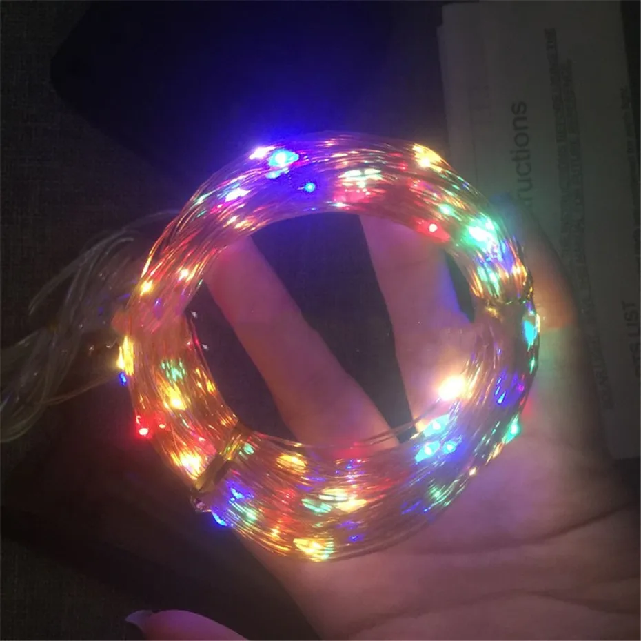Solar Powered String Lights 12M 100 LEDs Copper Wire Light Starry Garland Lighting Indoor Outdoor LED Garden Decoration Lights
