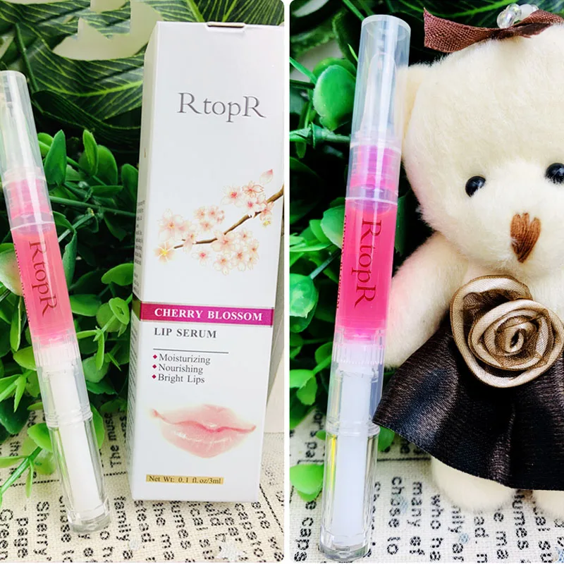 Hot Cherry Blossom Lip Serums Repair Lip Cracks Moisturizing Lightening Lip Lines Exfoliating Lip Care wyt77