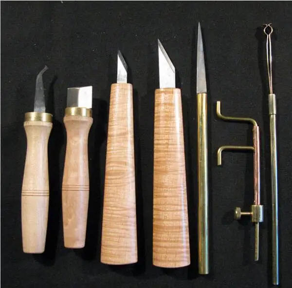 

7pcs various Violin tools,sound post tools,bridges cutter, F hole knife, groove knife