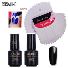 Rosalind Набор для маникюра гель-лаком 1 шт. матовый топ+ 1 шт. цветное пальто+ 10 шт. DIY Французский маникюр смайлик наконечники для ногтей Набор наклеек