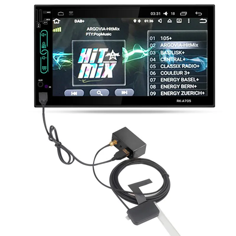 DAB+ Extension Antenna Plug and Play USB Adapter Receiver For Android 4