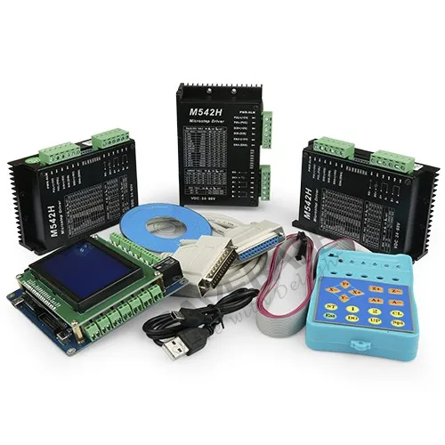 

5 Axis Breakout Board + 3Pcs M542H Stepper Driver For Nema17/23/34 Mach3 Control