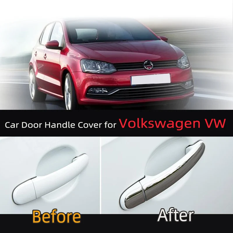 Хромированная накладка на дверную ручку автомобиля для Volkswagen VW Jetta MK6 POLO 9N Tiguan Touran
