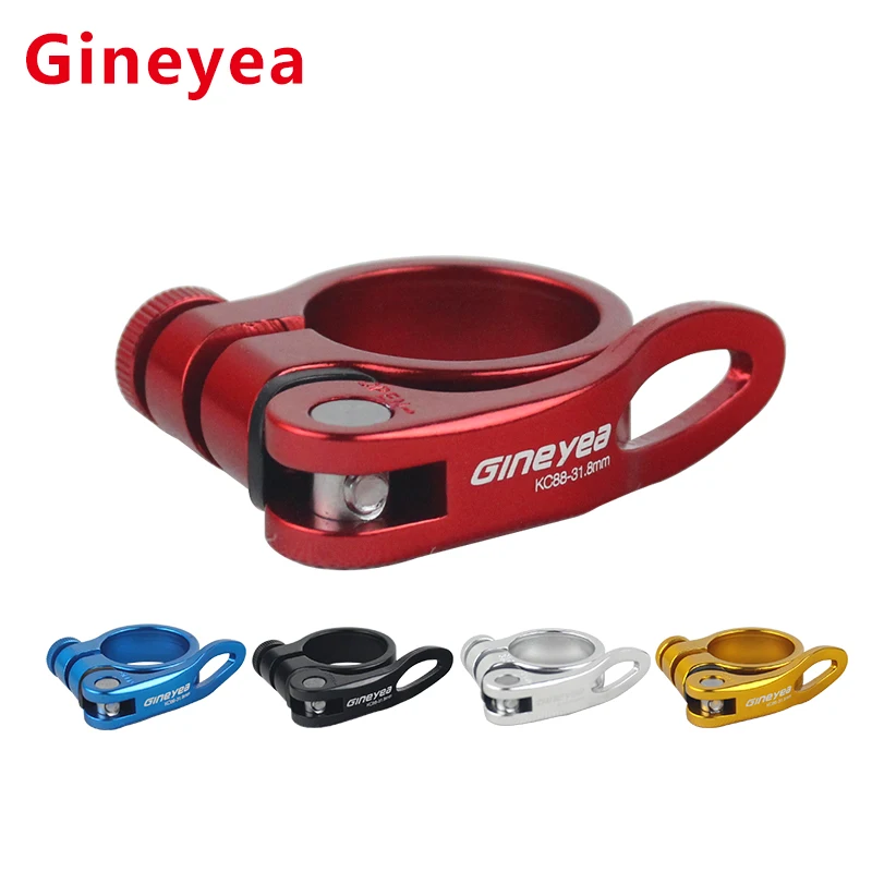 

GINEYEA 31.8 34.9mm Bike Seat Tube Clamp Cycling MTB Mountain Bicycle Aluminum Alloy Quick Release Seatpost Clamp Bicycle Parts