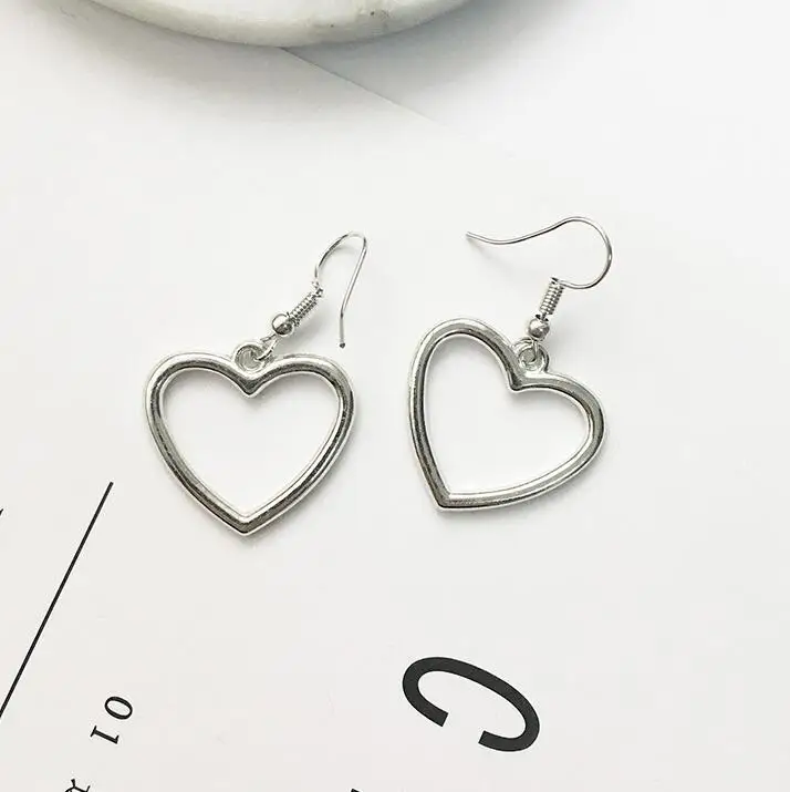 Earrings Women Gold Fashion Jewelry Pendant Girls Trend Gift Hanging Dangler Eardrop Clasp Female Heart Simple dangle earrings drop earrings pendant earrings long earrings golden earrings dome teardrop earrings