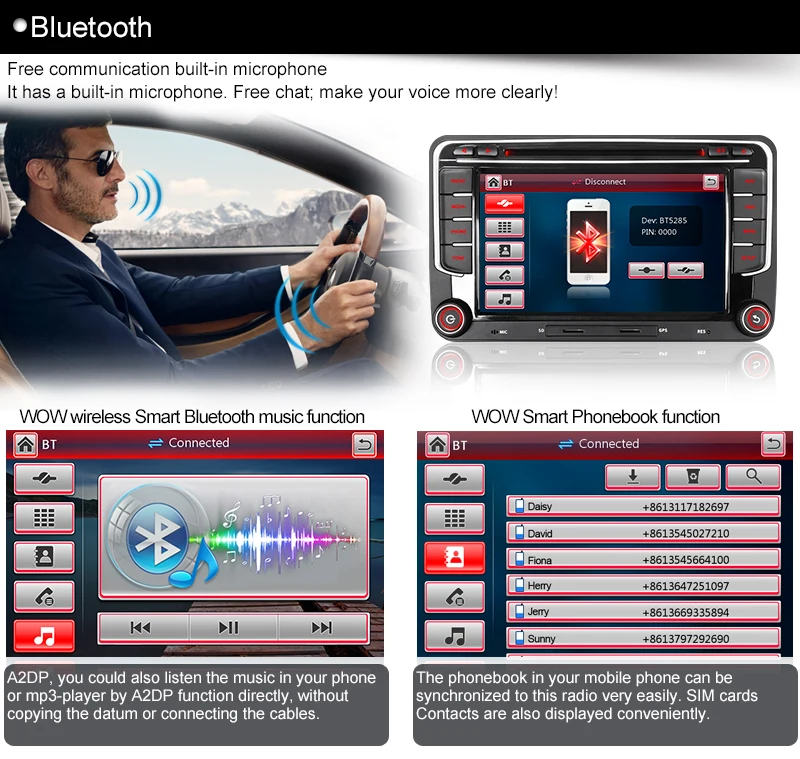 Excellent A-Sure 2 DIN Car Radio DVD Player GPS Navigation For Volkswagen VW Golf MK Passat B6 Polo Sharan Multivan T5 Touran Tiguan SKODA 26