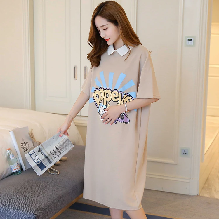 

Novelty Pattern Printing Maternity Dress 2018 Pregnancy Clothes Mesh Loose Cotton Pregnancy Clothing Of Pregnant Women