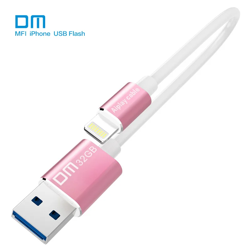 

Free shipping DM APD009 MFI USB3.0 usb flash drives and cable for iphone for ipad external storage usb flash disk