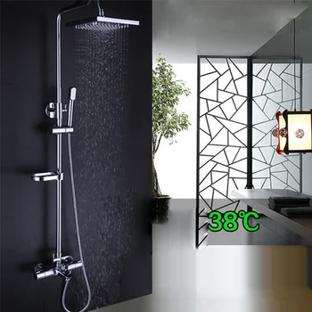 

Bathroom Shower Set Brass Chrome Wall Mounted Shower Faucet Shower Head Water Saving Nozzle Aerator thermostatic shower column