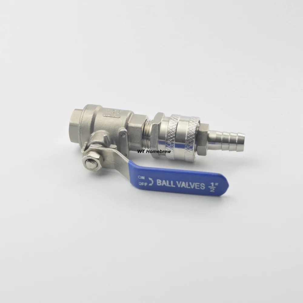 

Beer Brew Stainless Steel Weldless Kettle Ball Valve Kit, 1/2"BSP,with Quick Disconnect Set