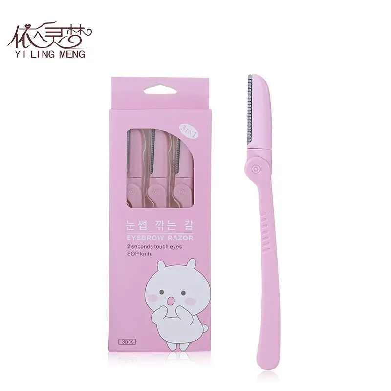 

Brow knives Fold Scraping eyebrow knife 3PCS Suit Reticulate pattern security protect