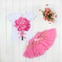Летняя одежда для маленьких девочек топы с цветочным принтом и юбки-пачки комплект из 2 предметов для малышей, Одежда для новорожденных девочек спортивный костюм для маленьких девочек