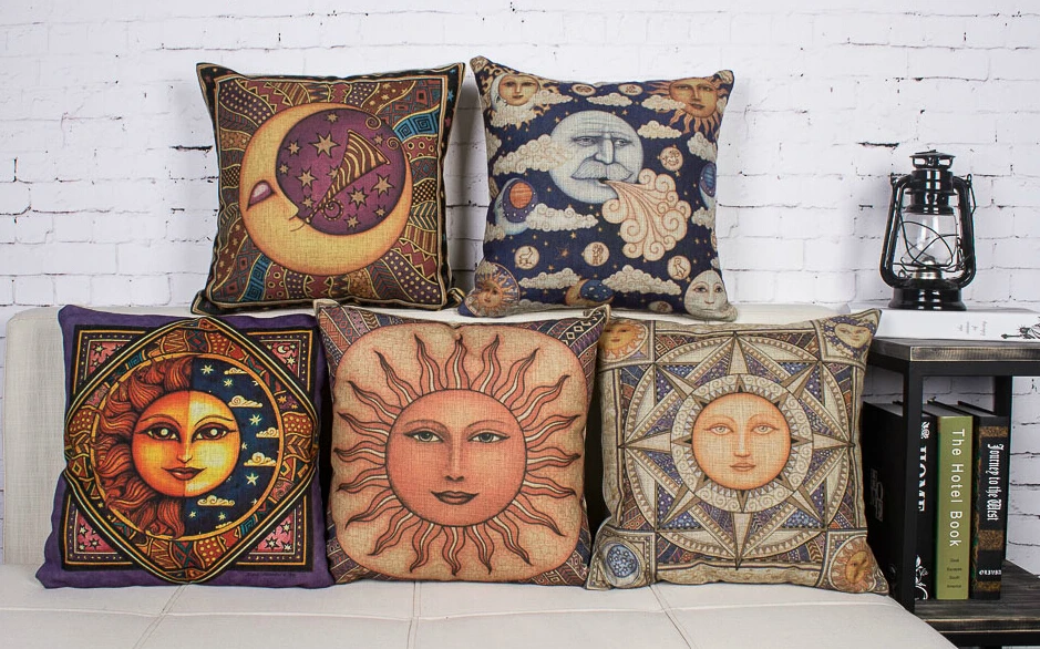 Creative Ancient Egyptian Mural Offbeat Classical Sun God Moon God