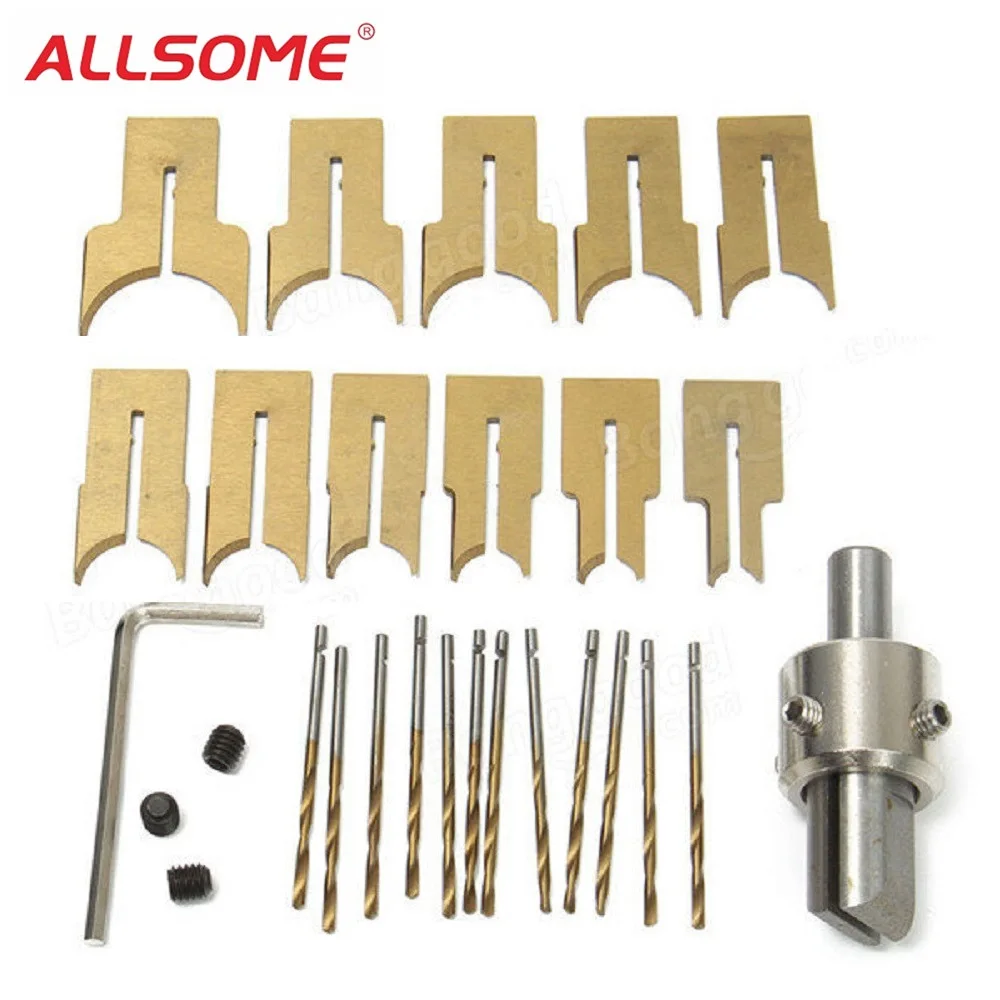 

ALLSOME 24pcs Alloy Ball Knife Woodworking Tools Wooden Beads Drill Rotary Bead Molding 6-25mm HT2128