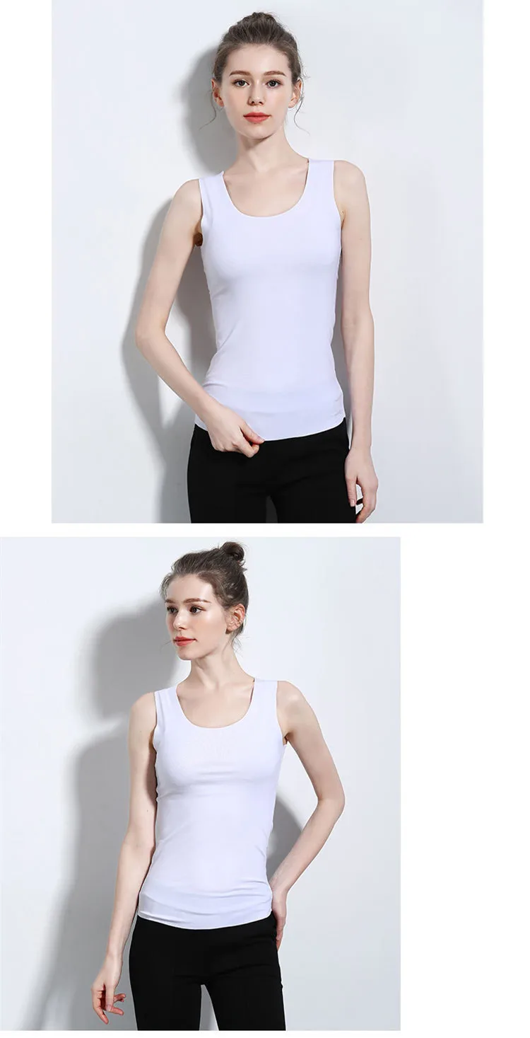 Quality Summer Seamless Vest Women Comfy Tank Top Fitness Sexy U Neck Bustier Top Debardeur Female Underwear Elegant Tee Tanks