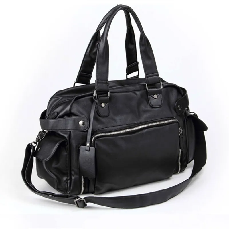 

2018 New Men Bags Leather Travel Bags Waterproof Shoulder Luggage Bags For Male Gift 14" Laptop holder Bag