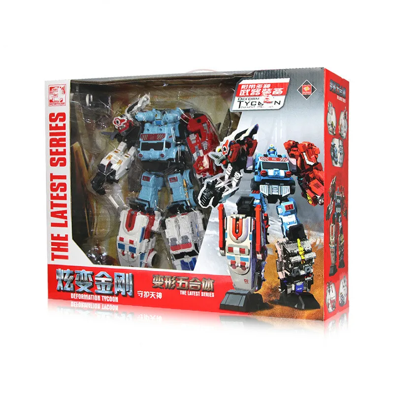 

ABS Car Model Diecast Transformed Toys Hyun Change King Kong Patronus Fit Robot Speelgoed Auto Model Toys for Children 5in1 Set