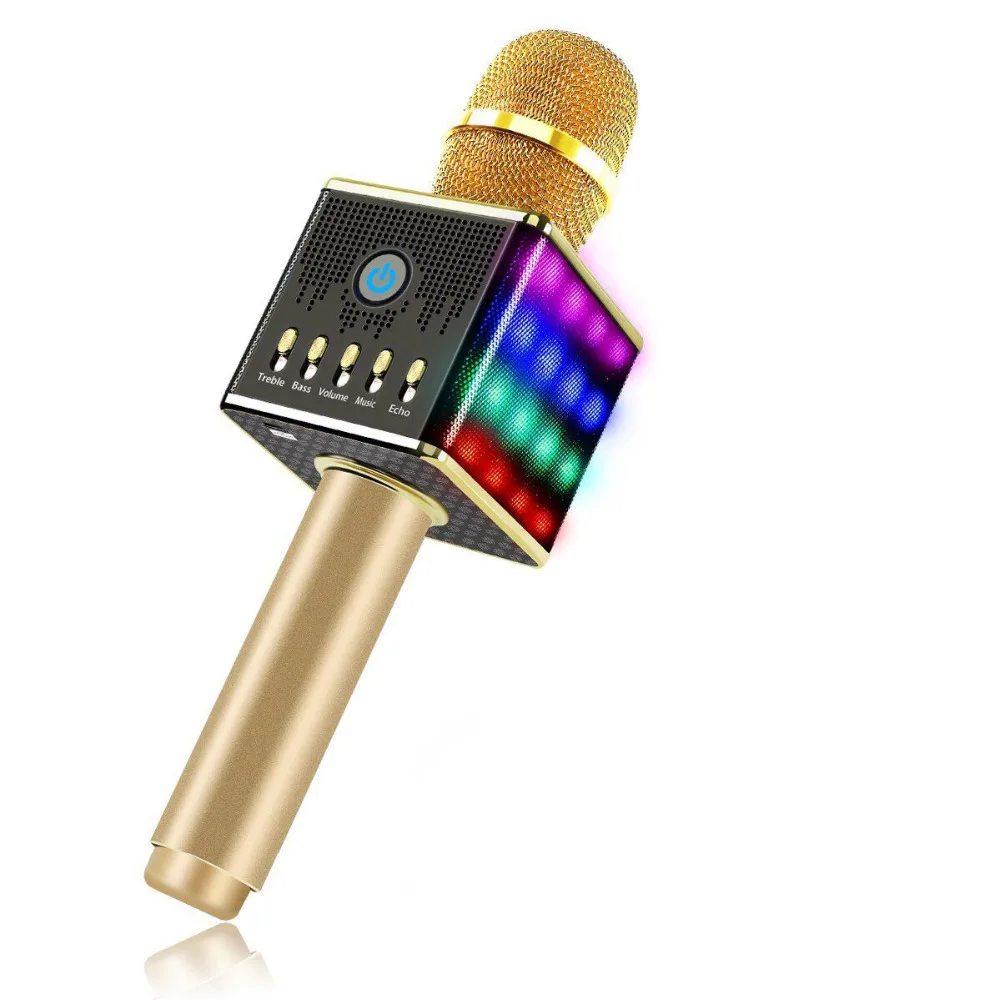 

Wireless Portable Karaoke Microphone H8 with LED Light Speaker Bluetooth Machine for Smartphone Perfect Home KTV Karaoke Singing