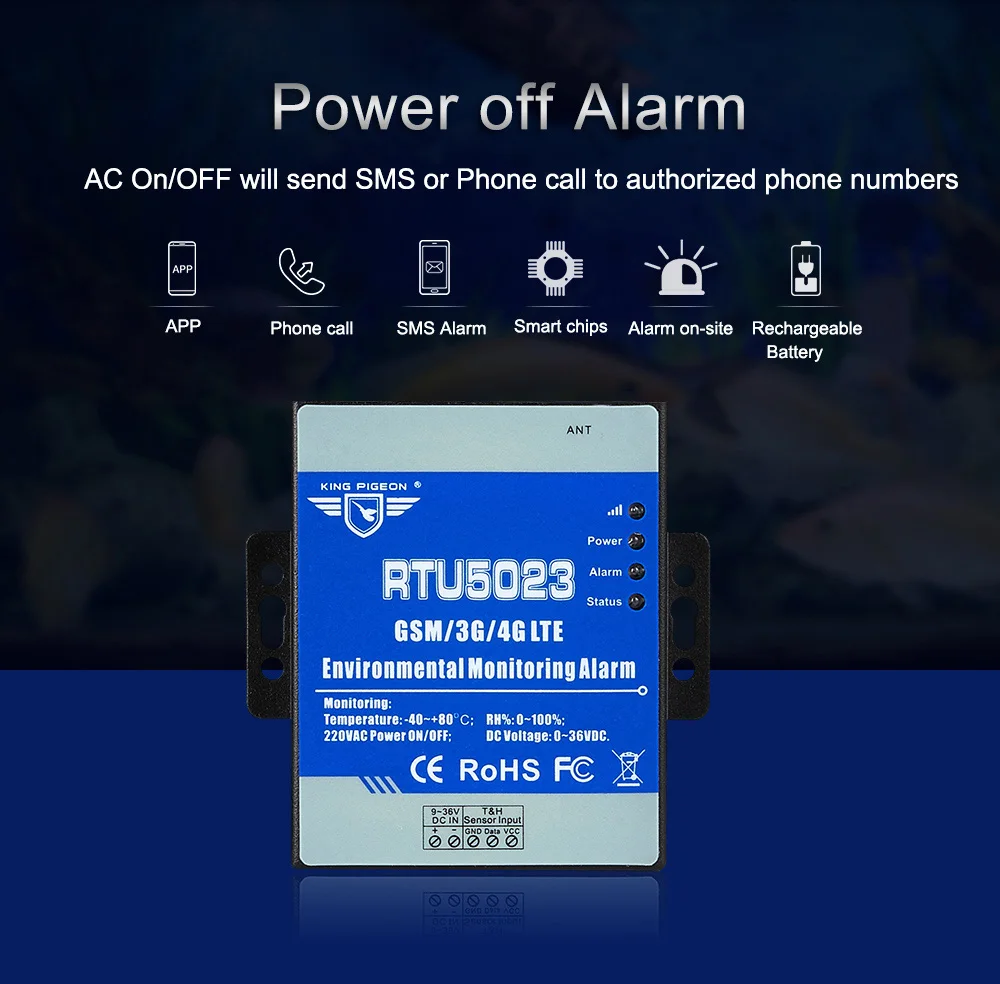 RTU5023 GSM Temperature Humidity Environment Alarm Power Situation SMS Alert Remote Monitoring DC Power Timer Report APP Control_10
