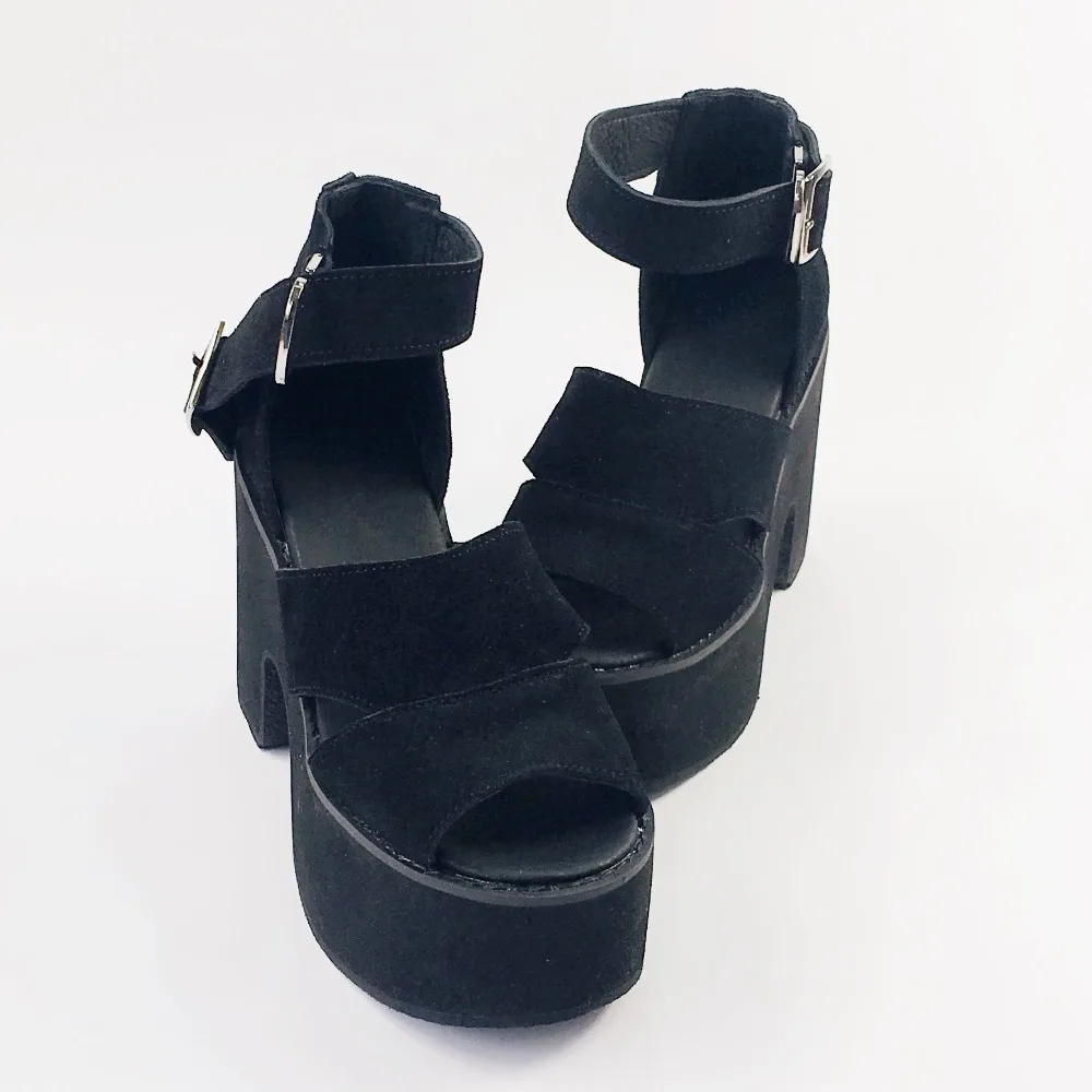 Occasionnels Véritable Sangle Lolita Sandales Ouvert Piscine Boucle Plate Bouche Cuir forme Chaussures Bout Femmes D'été Haute À q5tA11