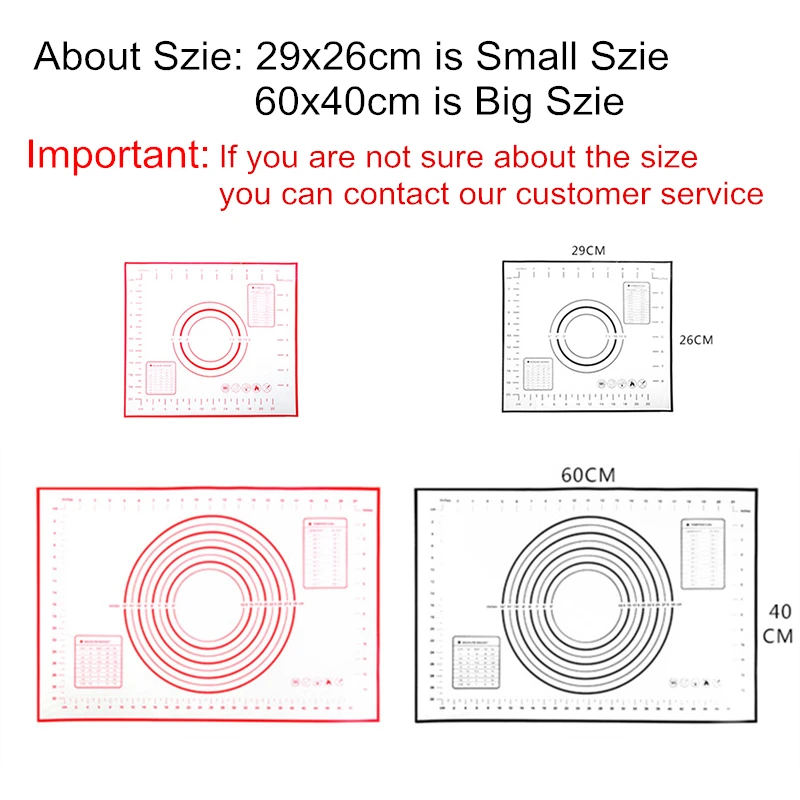 Silicone Baking Mats Sheet Pizza Dough Non-Stick Maker Holder Pastry Kitchen Gadgets Cooking Tools Utensils Bakeware Accessories