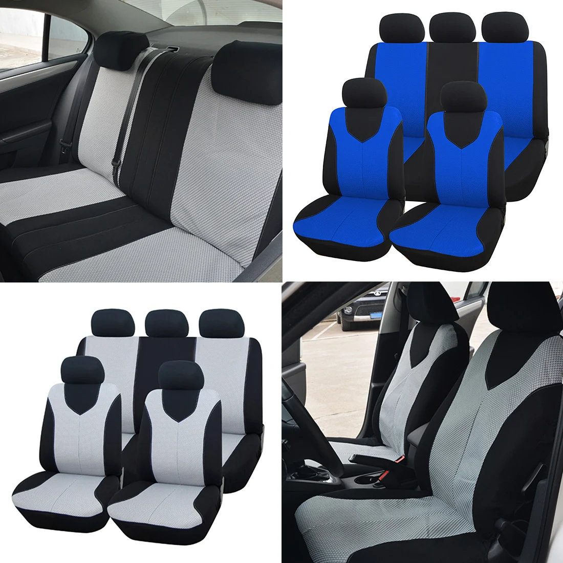 

Dewtreetali Car Seat Covers Fit Car Seat Protectors Universal Auto Interior Accessories Car-styling Gray Seat Blue Cushion