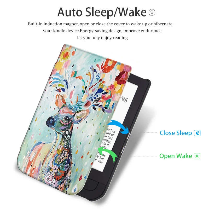Aroita Модный чехол с рисунком для Pocketbook 631 Touch HD/Touch HD 2 электронная книга с автоматическим пробуждением/спящим умным чехлом