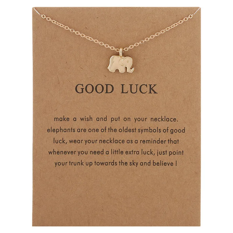 

Message Card Metal Gold-color Elephant Choker Necklace Clavicle Chains Chocker Necklaces & Pendants Wedding Bride Jewelry Gift