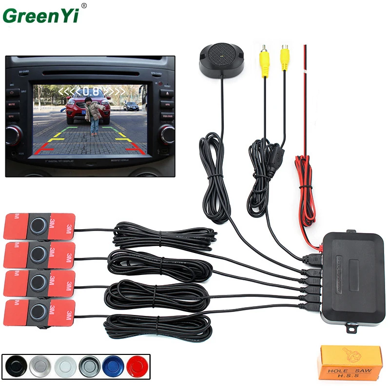 

Car Video Reversing Radar Assistance System Original 16mm and 6 colors available Flat Sensors and the distance display output