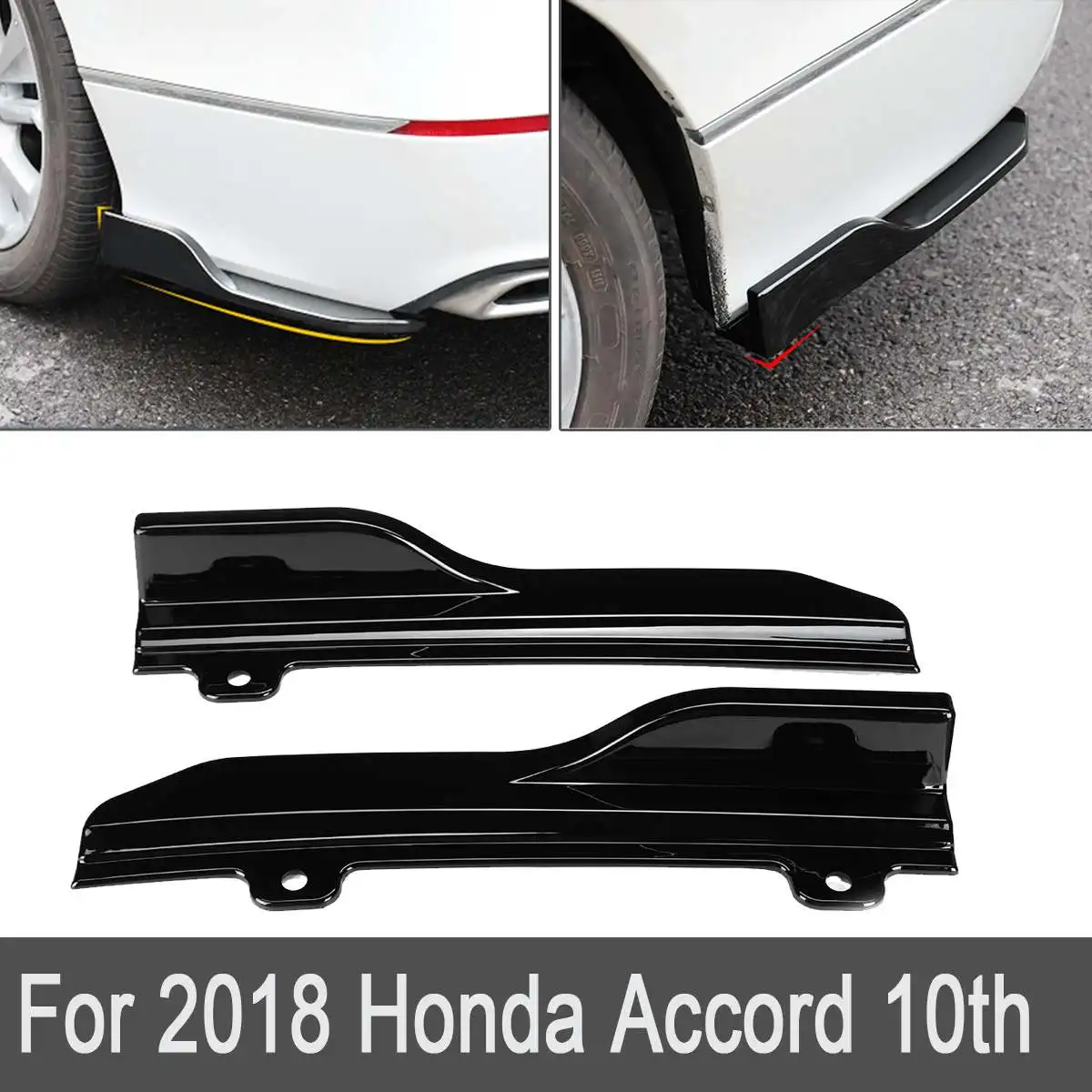 Falda lateral Spoiler cuerpo Kit ala borde brillo negro parachoques Auto partes exteriores Spoiler parachoques para 2018 para Honda Accord 10th Falda lateral Spoiler cuerpo Kit ala borde brillo negro parachoques Auto partes exteriores Spoiler parachoques para 2018 para Honda Accord 10th