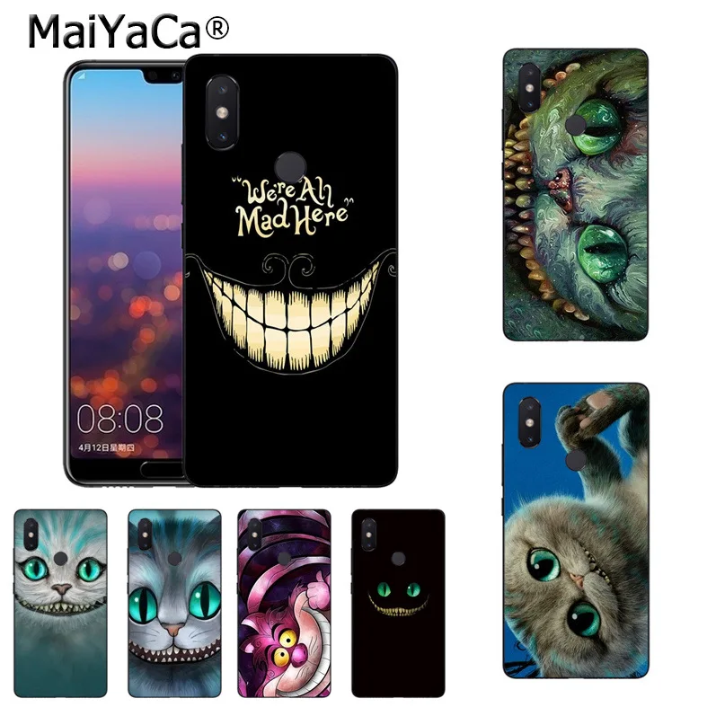 

MaiYaCa the Cheshire Cat Pattern Style phone Accessories Shell Case for xiaomi mi 8se 6 note2 note3 redmi 5 plus note 4 5 cover