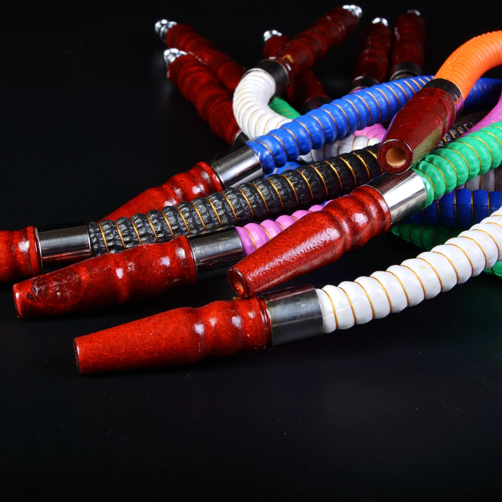 DEJAYA 1M Hookah Hose Wood Mouth Tip Boquilla Cachimba Shisha Pipe Accessories
