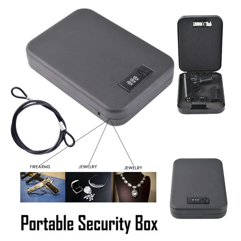 

Pistol Safe Box Strong TOOL Original Strong Box Security Money SECURITY BOX Cash Safe Box Saving Money Home Security Management