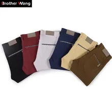 Новинка весны, мужские Разноцветные повседневные штаны, бизнес стиль, модные эластичные однотонные облегающие брюки, Мужская брендовая одежда