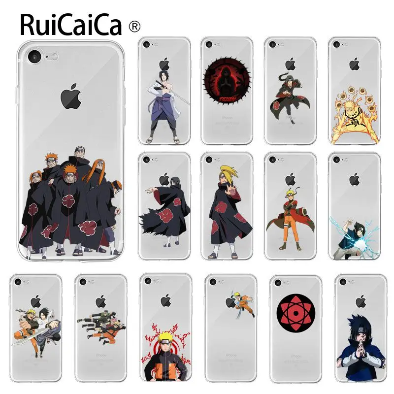Ruicaica Anime Naruto sasuke kakashi Soft Silicone Transparent Phone Case for iPhone 5 5Sx 6 7 7plus 8 8Plus X XS MAX XR | Мобильные
