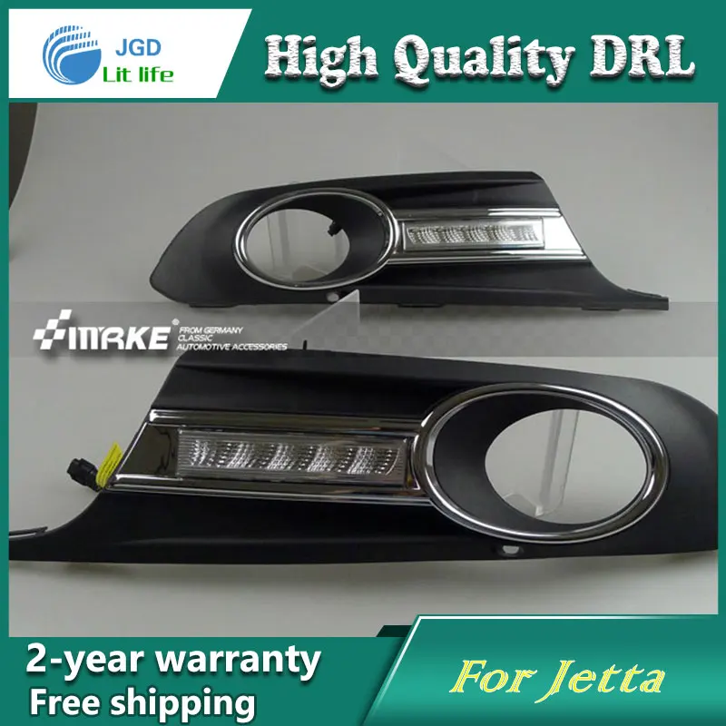 

Free shipping ! 12V 6000k LED DRL Daytime running light case for VW Jetta 2012 Fog lamp frame Fog light Car styling