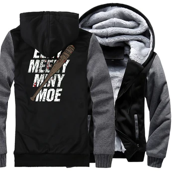 

2019 New Hoodies Men Brand Thick Sweatshirts The Walking Dead Print EENY MEENY MINY MOE Hip Hop Streetwear Hoody Punk Sweatshirt