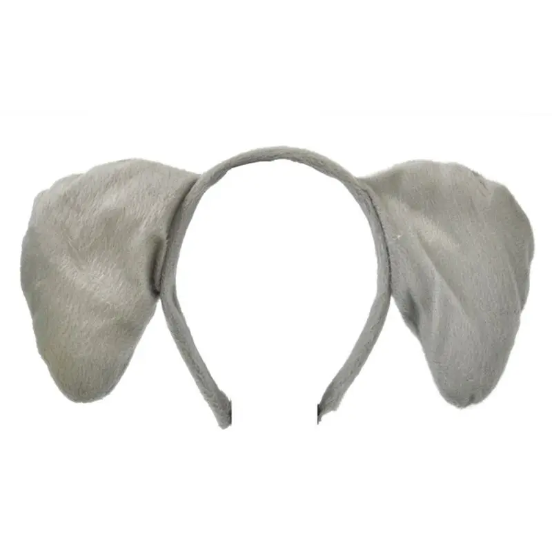 

Child Adult Large Elephant Ears Headband Bow Ties Long Tail Halloween Party Favors Cosplay Kit Birthday Decor Animal Costume Set