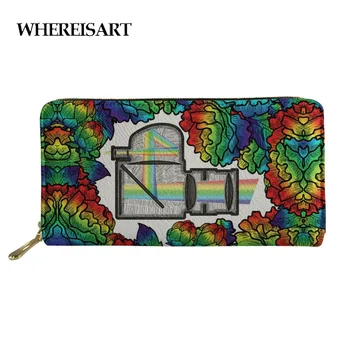 

WHEREISART 2019 Long Zipper Purses Female Rainbow Camera Custom Design Wallets Woman Large Capacity PU Leather Wallet Youth Girl