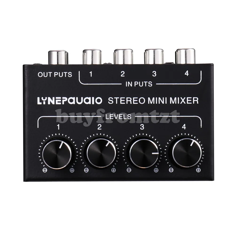 Four-Channel Passive Stereo Mixer Mini Size B896 for CD Player Tape Player Computer Mobile Phone